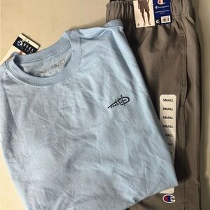 Champion Gray Pants and Blue Tee Set